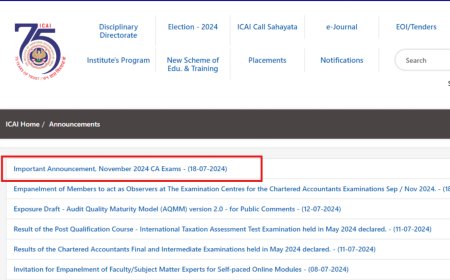 ICAI CA November 2024 calendar released: Details here