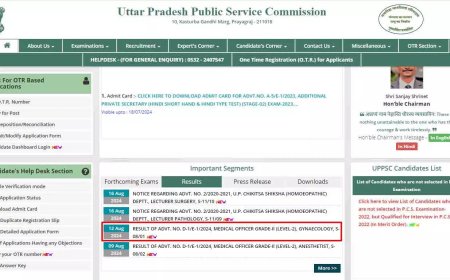 UPPSC Medical Officer Result 2024 Out at uppsc.up.nic.in; Download Here